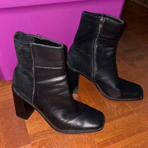 Aldo black patent Leather and Suede Boots size 9 - Picture 1 of 8